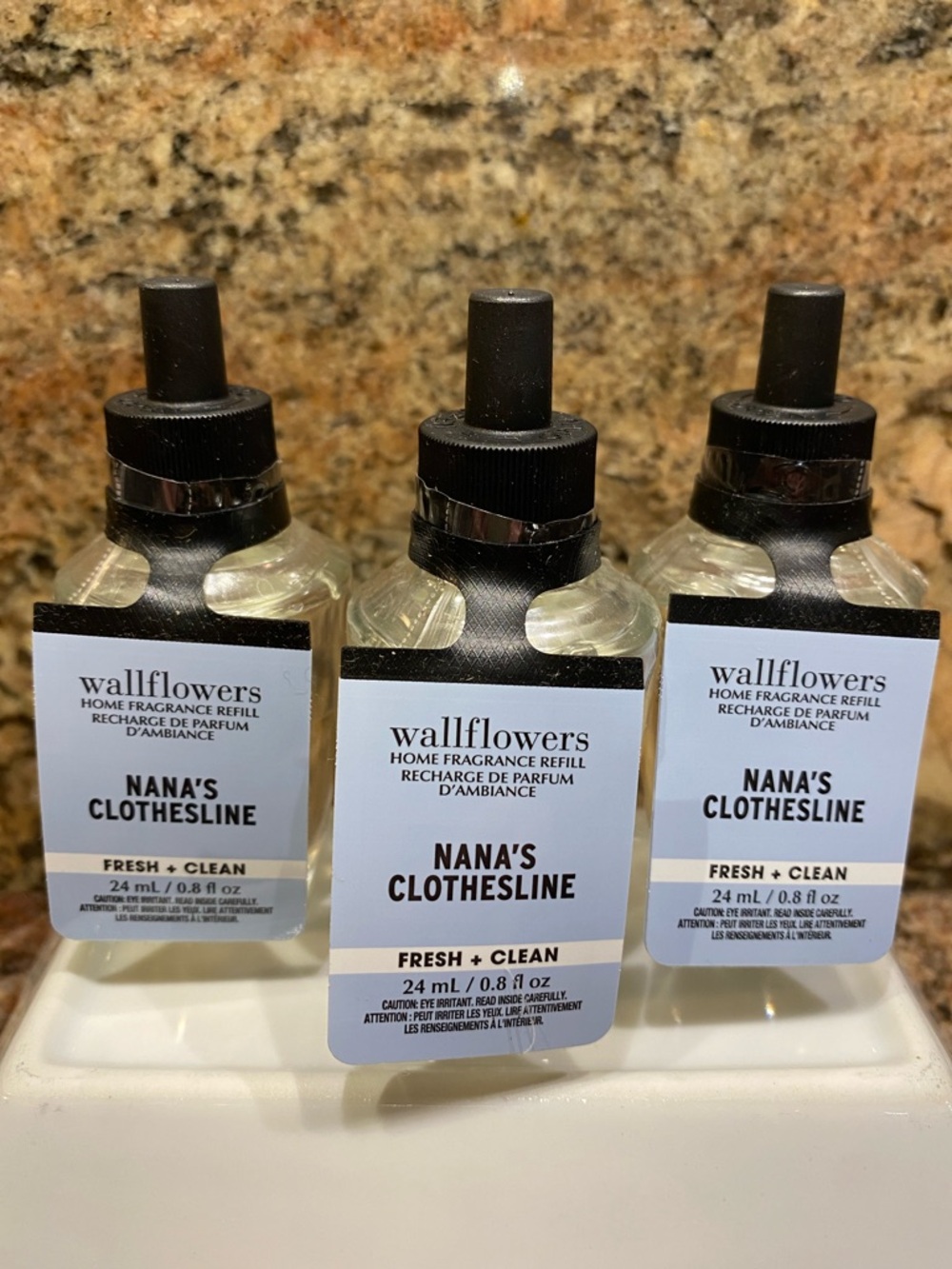 3)-“NANA’s CLOTHESLINE” by B&BW, Wallflowers Home Fragrance Refills, 0.8 oz, NWT